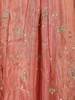 Coral Peach Floral Sequins and Beads Embroidered Desig Tissue Silk Gown with Dupatta