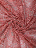 Coral Peach Floral Thread Embroidered and Sone Embellished Design Pure Organza Designer Saree with Scalloped Border