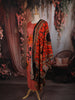 Coral Peach Floral Vine Printed Design Cotton Straight Cut Salwar Suit with Dupatta