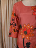 Coral Peach Floral Vine Printed Design Cotton Straight Cut Salwar Suit with Dupatta