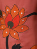 Coral Peach Floral Vine Printed Design Cotton Straight Cut Salwar Suit with Dupatta