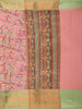 Coral Peach Floral Woven Design Art Silk Designer Saree