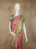 Coral Peach Floral Woven Design Art Silk Designer Saree