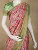 Coral Peach Floral Woven Design Art Silk Designer Saree