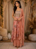 Coral Peach Floral Zari Embroidered Design Georgette Palazzo Suit with Dupatta