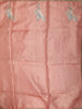 Coral Peach Flying Crane Bird Thread Embroidered Design Pure Tissue Fancy Saree with Lace Border