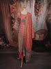 Coral Peach Geometric Printed Design Pure Cotton Party Wear Palazzo Suit with Matching Dupatta