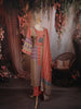 Coral Peach Geometric Printed Design Pure Cotton Party Wear Palazzo Suit with Matching Dupatta