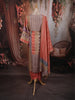 Coral Peach Geometric Printed Design Pure Cotton Party Wear Palazzo Suit with Matching Dupatta