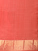 Coral Peach Geometric Zari Woven Design Pure Kanchipuram Silk Saree with Zari Border