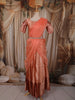 Coral Peach Paisley Zari Woven Design Art Silk Kids Pattu Pavadai with Matching Dupatta and Designer Hip Belt