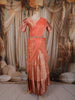 Coral Peach Paisley Zari Woven Design Art Silk Kids Pattu Pavadai with Matching Dupatta and Designer Hip Belt