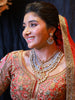 Coral Peach Traditional Full Hand Work Zardozi Embroidered Design Pure Tissue Silk Wedding Lehenga with Matching Dupatta