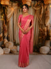Coral Pink Butta Zari Woven Design Pure Kanchipuram Silk Saree with Zari  Woven Border