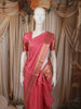 Coral Pink Butta Zari Woven Design Pure Kanchipuram Silk Saree with Zari  Woven Border