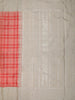 Coral Pink Checked Woven Design Pure Kanchipuram Silk Saree with Contrast Zari Border