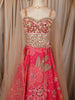 Coral Pink Floral Beads and Mirror Embroidered Design Georgette Lehenga with Dupatta