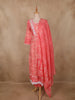 Coral Pink Floral Printed Cotton Salwar Suit with Dupatta