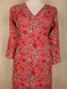 Coral Pink Floral Printed Design Cotton Straight Cut Salwar Suit with Dupatta