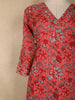 Coral Pink Floral Printed Design Cotton Straight Cut Salwar Suit with Dupatta