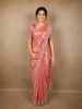 Coral Pink Floral Sequins and Zardozi Embroidered Design Tissue Silk Designer Saree with Designer Border