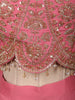 Coral Pink Floral Vine Sequins and Beads Embroidered Design Organza Party Wear Indo Western Palazzo Suit with Matching Choker Dupatta