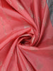Coral Pink Floral Woven Design Pure Kanchipuram Silk Saree with Contrast  Zari Border