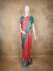 Coral Pink Floral Woven Design Pure Kanchipuram Silk Saree with Contrast  Zari Border