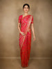 Coral Pink Floral Zari Woven Design Pure Banarasi Silk Saree with Designer Border