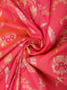 Coral Pink Floral Zari Woven Design Pure Banarasi Silk Saree with Designer Border