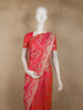 Coral Pink Floral Zari Woven Design Pure Banarasi Silk Saree with Designer Border