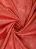 Coral Pink Floral Zari Woven Design Pure Kanchipuram Silk Saree with Butta Zari Border
