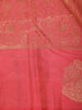 Coral Pink Floral Zari Woven Design Pure Kanchipuram Silk Saree with Butta Zari Border