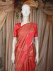Coral Pink Floral Zari Woven Design Pure Kanchipuram Silk Saree with Butta Zari Border