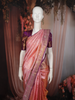 Coral Pink Floral Zari Woven Design Pure Kanchipuram Silk Saree with Contrast Zari Border