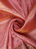 Coral Pink Floral Zari Woven Design Pure Kanchipuram Silk Saree with Contrast Zari Border