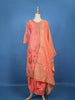 Coral Pink Zari Embroidered Banarasi Salwar Suit