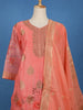 Coral Pink Zari Embroidered Banarasi Salwar Suit