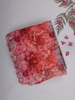 Coral Pink and Red Floral Printed Design Chiffon Saree