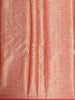 Coral Red Floral Butta Design Semi Banarasi Saree with Woven Border