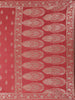Coral Red Floral Zari Woven Raw Silk Saree