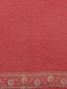 Coral Red Floral Zari Woven Raw Silk Saree
