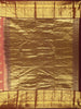 Coral Rose Pink Checked  and Peacock Zari Woven Design Pure Kanchipuram Silk Saree with Contrast Zari Border