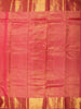 Coral Rose Pink Floral Zari Woven Design Pure Kanchipuram Silk Saree with Zari Border