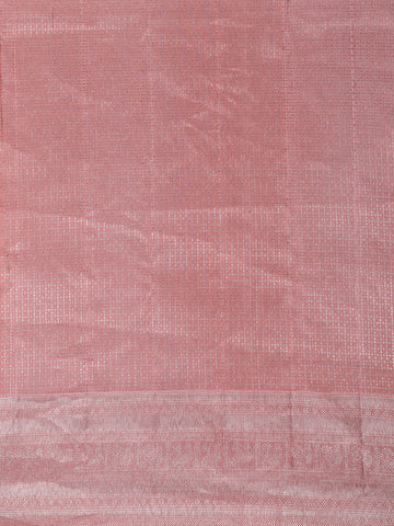 Coral Floral Woven Pure Kanchipuram Silk Saree - Diadem