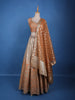 Coral Orange Floral Embroidered Banarasi Silk Lehenga for Bridesmaid