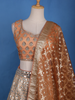 Coral Orange Floral Embroidered Banarasi Silk Lehenga for Bridesmaid