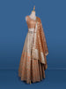 Coral Orange Floral Embroidered Banarasi Silk Lehenga for Bridesmaid