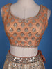 Coral Orange Floral Embroidered Banarasi Silk Lehenga for Bridesmaid