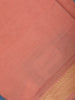 Coral Pink Cotton Saree with Zari Border - Diadem